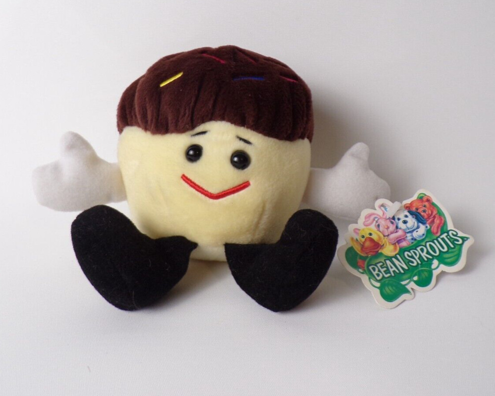 Entenmann's Plush Sprinkles Cupcake Stuffed Beanbag Bean Sprouts 6" 1998 Limited